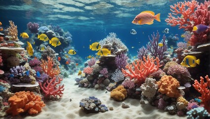 Fototapeta na wymiar coral reef with fish 