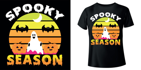 Spooky Season Halloween t-shirt Design. Halloween Vector design. Halloween Illustration T-shirt Design. halloween party poster