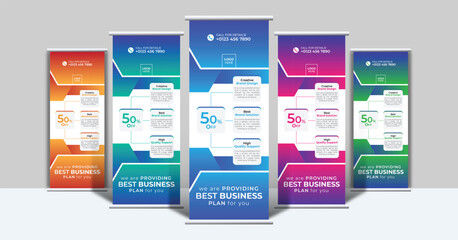 Agency roll up, pop up, pull up and x banner stand vector file 2023 for corporate business marketing and advertising.
