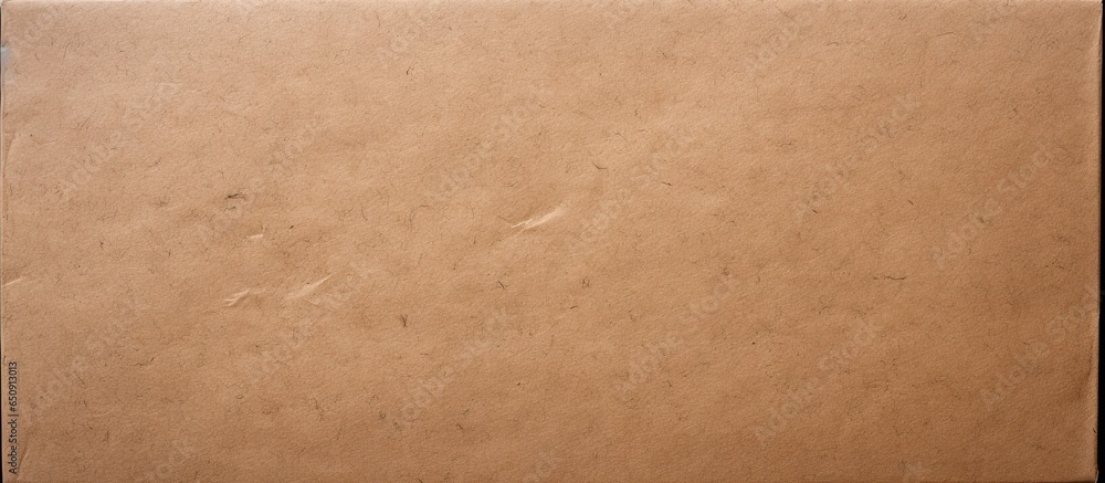 Aufkleber top view of an old kraft paper box with a craft pattern set against a recycled brown paper texture b