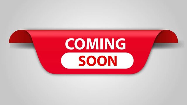 red flat web animated banner for coming soon