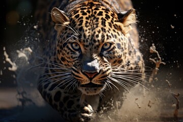 Cheetah stalking fro prey on savanna