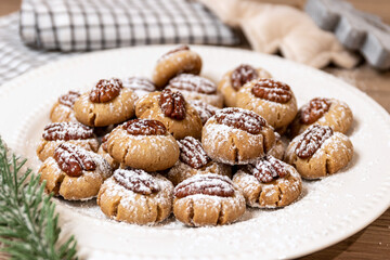 Detail of Christmas Sugar Cookies with Nuts