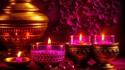Fuchsia Diwali Celebration lamps