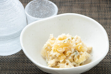 数の子わさび漬け(山海漬)。日本酒のおつまみイメージ。
