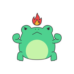 Frog with a burning candle in his hand. Vector illustration.