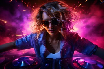 Dj Woman in a club