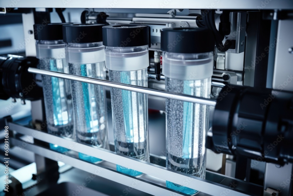 Poster detailed picture of a filtration system featuring multiple filtration units side by side. the filter