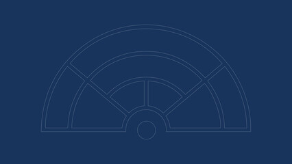 Obraz premium Orchestra Wallpaper - Seating Plan Blue