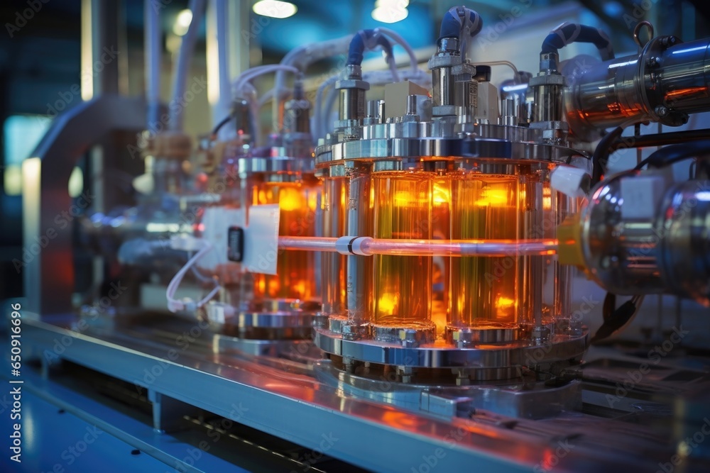 Poster detailed shot of the hydrothermal liquefaction unit, demonstrating a unique conversion process where