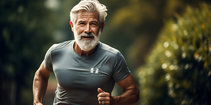 Senior Man Going For A Run And Living A Healthy Lifestyle