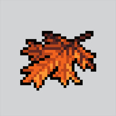 Obraz premium Pixel art illustration Maple Leaf. Pixelated Maple Leaf. Autumn Maple Leaf icon pixelated for the pixel art game and icon for website and video game. old school retro.