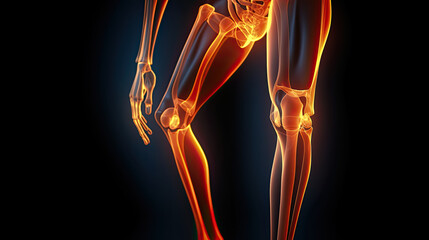 3d rendered illustration of a body, knee pain