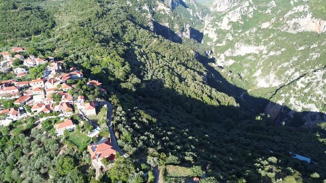 Amazing view over the famous ridomo gorge in mountainous Mani area in Messenia, Peloponnese, Greece