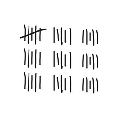 Tally marks count. Vector illustration. EPS 10.