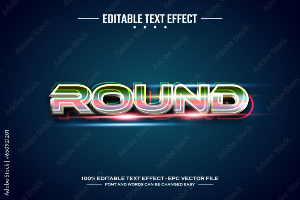 Poster round 3d editable text effect template