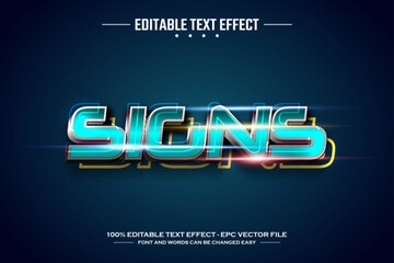 Signs 3D editable text effect template