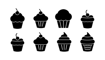 Cup cake icon vector. cake icon. bakery. muffin