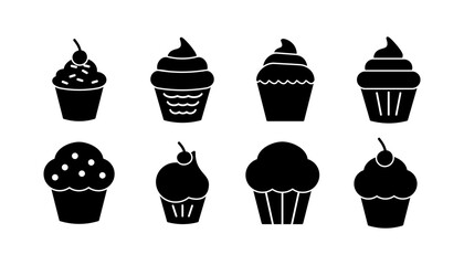 Cup cake icon vector. cake icon. bakery. muffin