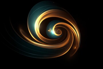 Enigmatic swirls of luminescent abstraction against dark canvas, Generative AI