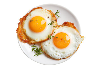 Delicious sunny-side-up eggs, cut out