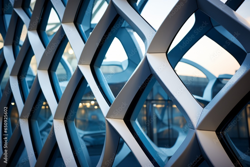 Poster abstract backdrop of modern glass and steel architecture. background with selective focus and copy s