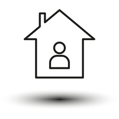Stay home icon. Social distancing and self quarantine. Stay at home sign. Vector illustration. EPS 10.