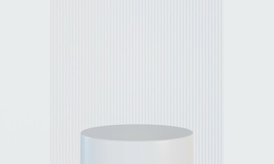 empty white podium.3D display podium on white background.Stand Minimal mockup for presentation.Abstract white background concept.Geometric platform show cosmetic product.Stage showcase.3D rendering