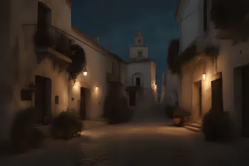 Fotobehang The Italian village of Specchia in Puglia with dark cinematic vibes © indofootage