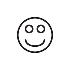  Smiling face emoticon line icon, Emoji smiley sign flat illustration..eps