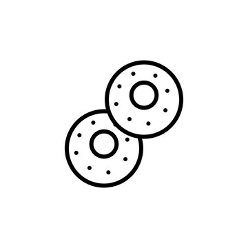 recommend clip art: Bagel bread line icon. linear illustration flat icon on white background..eps