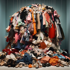 Fast Fashion: Chaos for clothes overload and environmental damage.