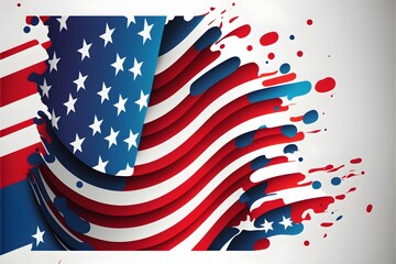 USA flag poster Vector graphic Red blue white  - obrazy, fototapety, plakaty
