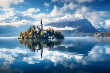 Poster lake in the mountains © alphazero
