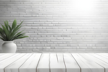 white brick wall and green plant