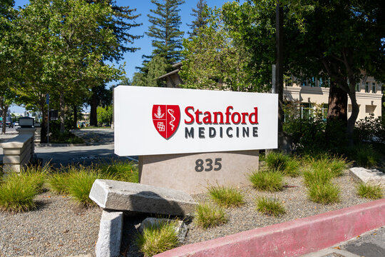 The Sign Of Stanford Medicine (SOM) At The Office On Page Mill Road In Silicon Valley, Palo Alto, California, USA - June 8, 2023. SOM Is The Medical School Of Stanford University. 