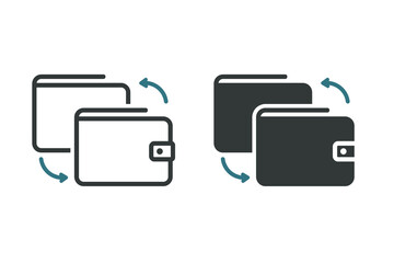 Transfer wallet icon. Illustration vector - obrazy, fototapety, plakaty