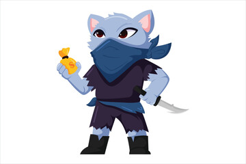 Cute Cat Character Design Illustration