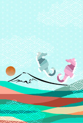 辰　年賀状　干支　背景