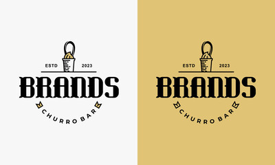 churro bar logo template. modern, classic, vintage style