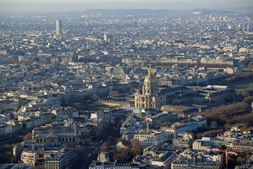Fototapeta premium Les Invalides - View from Montparnasse Tower, Paris, France