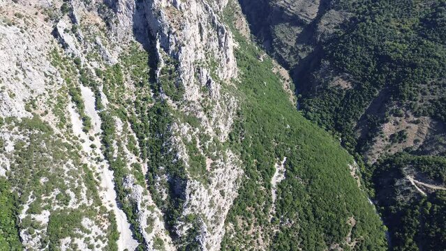 Amazing view over the famous ridomo gorge in mountainous Mani area in Messenia, Peloponnese, Greece