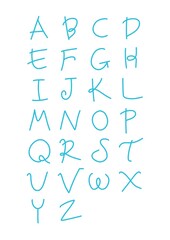 hand drawn alphabet calligraphy type