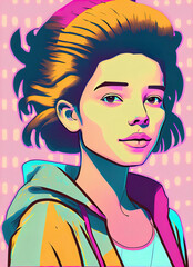 Non-Binary Teenage Portrait Illustration