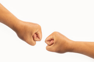 photo of one hand isolated on white background