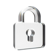 Security lock glass 3d icon isolated