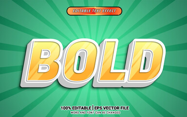 Bold yellow white shiny 3d vector text effect design
