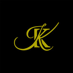 initial letter kk unique monogram logo vector