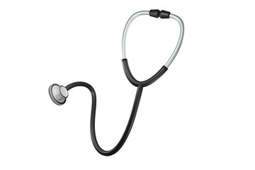 3D isolated stethoscope. Medical equipment and healthcare, hospital and doctor concept. - obrazy, fototapety, plakaty