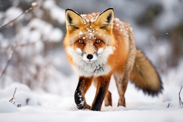 red fox in snow